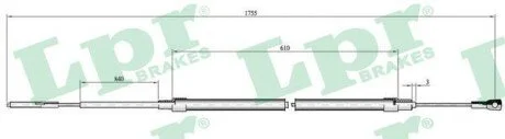Тросик стояночного тормоза LPR C0073B