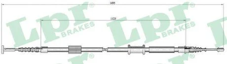 Трос ручного гальма LPR C0157B (фото 1)