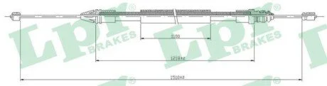 Трос ручного гальма LPR C0710B