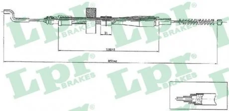 Тросик стояночного тормоза LPR C0971B