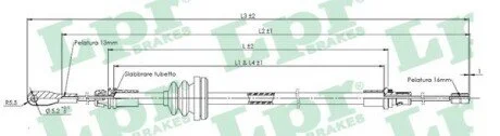 Трос ручного гальма LPR C1622B