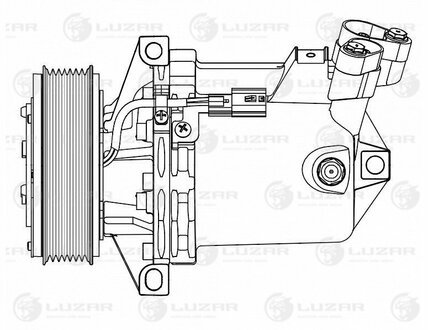 Компрессор кондиционера для а/м Renault Duster (15-)/Kaptur (16-) 1.6i [H4M] LUZAR LCAC 0976 (фото 1)