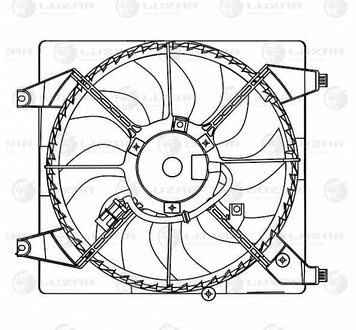 Електровентилятор охолодження для а/м Hyundai Santa Fe II (06-) 2.2D/2.7i (з кожухом)) LUZAR LFK 0802 (фото 1)