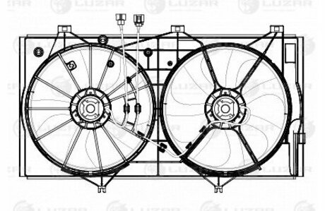Электровентиляторы охлаждения с кожухом (2 вент.) для а/м Toyota Camry (XV40) (07-) 3.5i LUZAR LFK 1908 (фото 1)