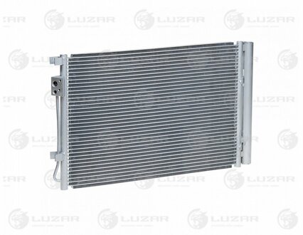 Радиатор кондиционера Solaris 1.4/1.6 (10-) АКПП/МКПП с ресивером 530*371*16 LUZAR LRAC 08L4 (фото 1)