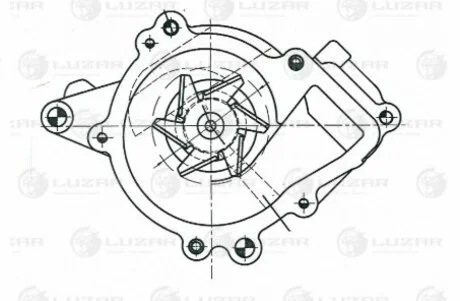 Насос водяной (+прокладки) для а/м Chevrolet Captiva (11-)/Vectra C (02-) 2.0i/2.2i/2.4i LUZAR LWP 0544