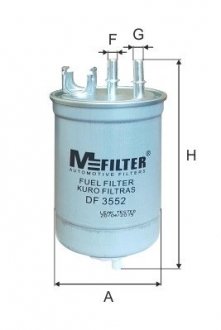 Фильтр топливный 1.9D Doblo/Palio 01-/Punto 99- M-FILTER DF 3552