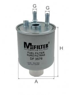 Фільтр паливний Kangoo 1.5dCi 2.08- (+датч.води верхн.) M-FILTER DF 3576