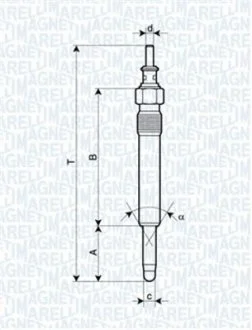 Свеча накала MERCEDES, OPEL,PEUGEOT, SEAT [] MAGNETI MARELLI 062900004304