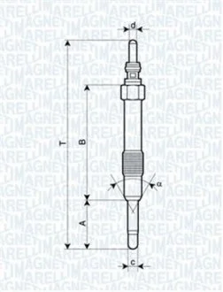 Свеча накала Bravo,Doblo,Alfa Romeo JTD ENGINS [] MAGNETI MARELLI 062900014304