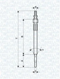 Свеча накала CITROEN C1,C2,C3,C4,C5,XSARA FORD FIESTA V,FUSION,FOCUS II MAZDA 2 PEUGEOT 107,206,307,407,1007 [] MAGNETI MARELLI 062900022304