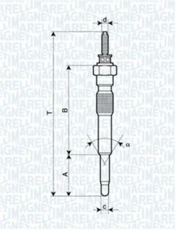 Свеча накала TOYOTA LAND CRUISER 3.0TD, PICNIC [] MAGNETI MARELLI 062900068304