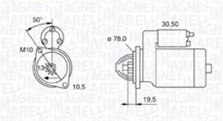 Стартер OPEL ASTRA/MERIVA 1.7DI/CDTi 1.4kW MAGNETI MARELLI 063721158010