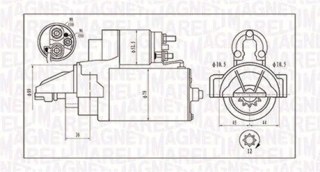 Стартер CITROEN/FIAT/FORD 2.2TDCi 2.0kW MAGNETI MARELLI 063721421010