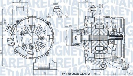 ALTERNATOR FORD MAGNETI MARELLI 063731575010