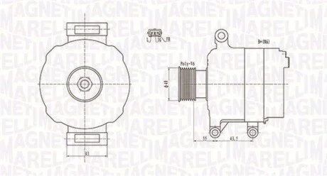 Генератор (12В, 105А, новий) MINI (R50, R53), (R52) 1.6 03.02-07.08 MAGNETI MARELLI 063731869010 (фото 1)