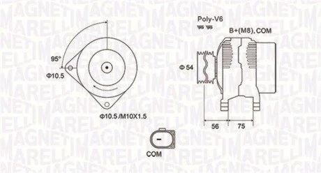 Alternator BMW 3/5 E90/E61 150A MAGNETI MARELLI 063731904010