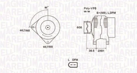 Alternator AUDI/SEAT/SKODA/VW 2.0FSI 180A MAGNETI MARELLI 063731912010