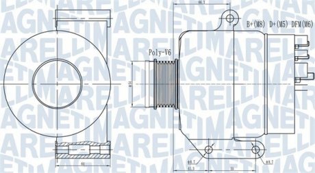 ALTERNATOR ALFA ROMEO,FIAT MAGNETI MARELLI 063731935010 (фото 1)