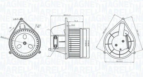Вентилятор салону FIAT DUCATO 1.9D-2.8D 10.97- MAGNETI MARELLI 069412206010