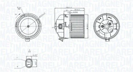 Вентилятор салону CITROEN C3 PICASSO, PEUGEOT 308, 308 I, 308 I/KOMBI 1.2-2.0D 09.07-08.17 MAGNETI MARELLI 069412751010