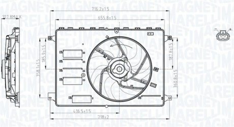 Вентилятор радіатора MAGNETI MARELLI 069422761010 (фото 1)