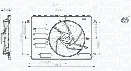 Вентилятор радиатора MAGNETI MARELLI 069422761010