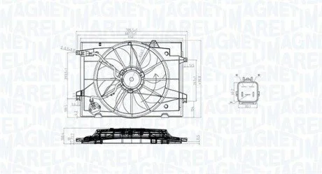 Fan, radiator MAGNETI MARELLI 069422784010