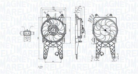 Вентилятор радіатора Fiat Seicento 1.1 98-10 (з дифузором) MAGNETI MARELLI 069422818010 (фото 1)
