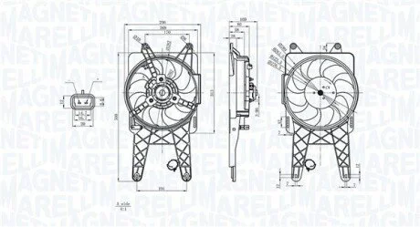 Вентилятор радіатора Fiat Seicento 1.1 98-10 (з дифузором) MAGNETI MARELLI 069422818010