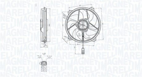 Вентилятор радіатора (електричний) Citroen Berlingo 1.2-Electric 00- MAGNETI MARELLI 069422839010 (фото 1)