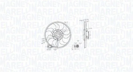 OPEL Вентилятор радіатора Astra H, Zafira B, Chevrolet Viva MAGNETI MARELLI 069422864010