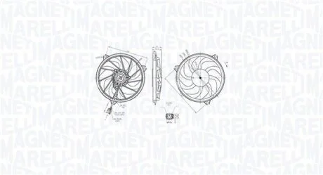 Вентилятор радіатора Лів PEUGEOT 206, 206+ 8HR(DV4C)-WJZ(DW8) 08.98- MAGNETI MARELLI 069422865010