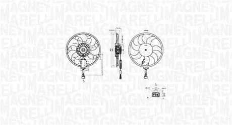 Вентилятор радіатора Прав AUDI Q7, PORSCHE CAYENNE, VW TOUAREG AZZ-M55.01 09.02-08.15 MAGNETI MARELLI 069422882010