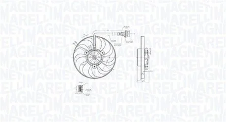 Вентилятор радіатора AUDI A3, TT, SEAT AROSA, CORDOBA, IBIZA III, IBIZA IV, LEON, TOLEDO II, SKODA FABIA I, FABIA I PRAKTIK, FABIA II, OCTAVIA I, OCTAVIA II AEA-CLSA 10.94-05.15 MAGNETI MARELLI 069422883010