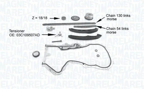 ZESTAW ROZRZ. VW GOLF VI 1.4 11- MAGNETI MARELLI 341500001210 (фото 1)