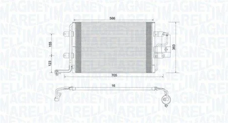 Condenser, air conditioning MAGNETI MARELLI 350203735000