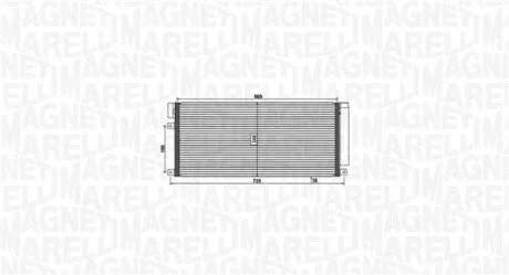 Конденсатор кондиціонера (з осушувачем) CHEVROLET TRAX 1.4/1.4LPG 12.12- MAGNETI MARELLI 350203806000