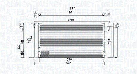 Condenser, air conditioning MAGNETI MARELLI 350203857000