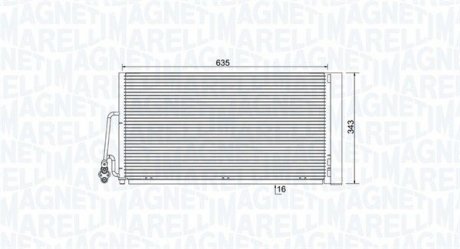 Радіатор кондиціонера (з осушувачем) Mini Cooper/One 1.6/2.0 06-16 MAGNETI MARELLI 350203861000 (фото 1)