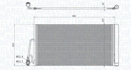 Радіатор кондиціонера (з осушувачем) Mini Cooper/One 1.6/2.0 06-16 MAGNETI MARELLI 350203861000