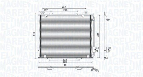 Радіатор кондиціонера MB E-class (W210) 2.0-5.4 95-03 OM604/M111/M112 MAGNETI MARELLI 350203889000