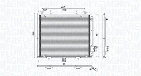 Радіатор кондиціонера MB E-class (W210) 2.0-5.4 95-03 OM604/M111/M112 MAGNETI MARELLI 350203889000 (фото 1)