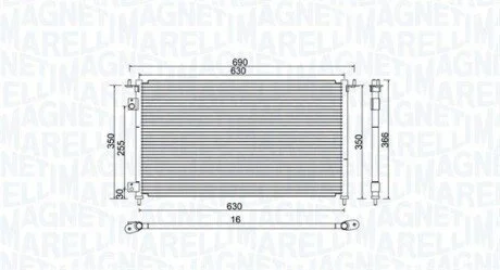 Condenser, air conditioning MAGNETI MARELLI 350203970000