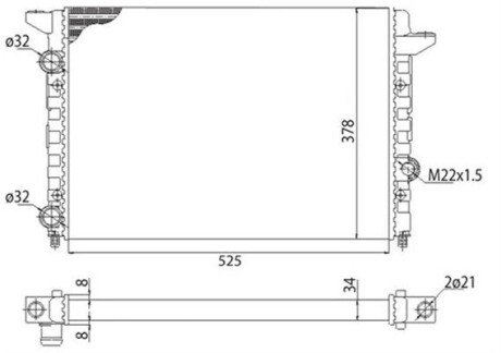 Радіатор, охолодження двигуна MAGNETI MARELLI 350213104403 (фото 1)