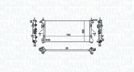 Радіатор, охолодження двигуна MAGNETI MARELLI 350213126900