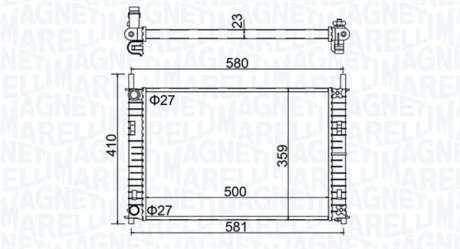 Радіатор охолодження Ford Fiesta V/Fusion/Mazda 2 1.3/1.4 TDCi 01-10 MAGNETI MARELLI 350213152700 (фото 1)