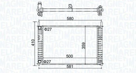 Радіатор охолодження Ford Fiesta V/Fusion/Mazda 2 1.3/1.4 TDCi 01-10 MAGNETI MARELLI 350213152700