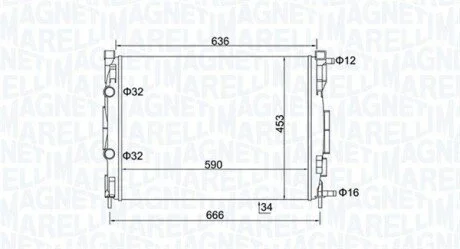 Радіатор охолодження Renault Megane II 1.5-1.9 dCi 02- MAGNETI MARELLI 350213153500