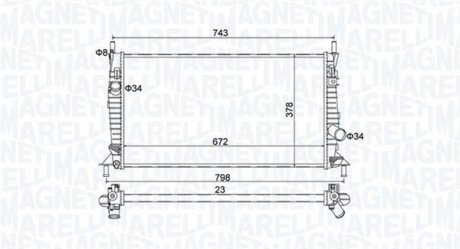 Радіатор охолодження Mazda 3 1.6DI Turbo/MZ-CD/2.0MZR-CD 03-09 MAGNETI MARELLI 350213157400